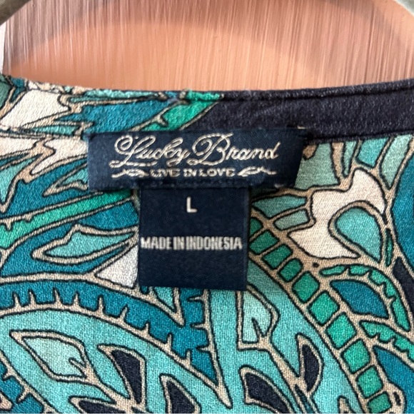 Lucky Brand Teal and Navy Paisley Blouse - Picture 3 of 7